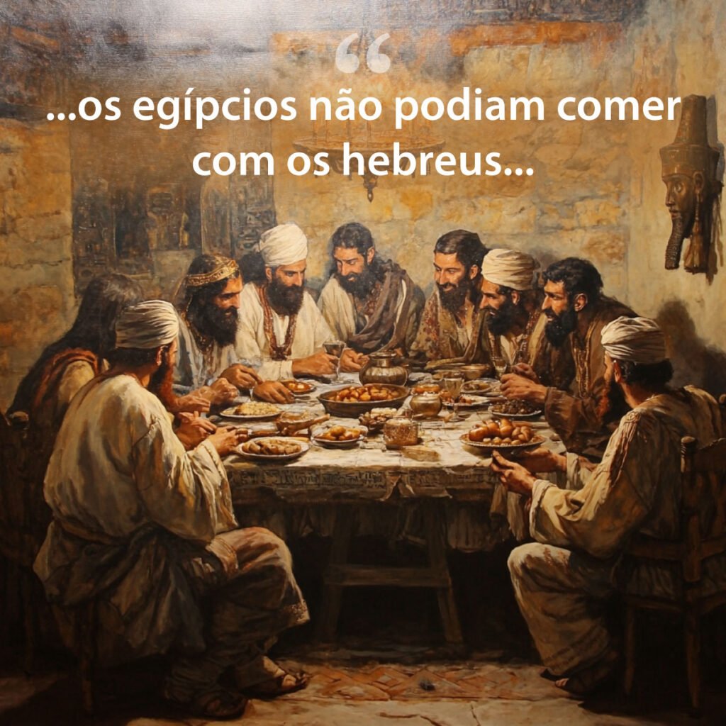 Os egípcios não podiam comer com os hebreus Gênesis 43:32