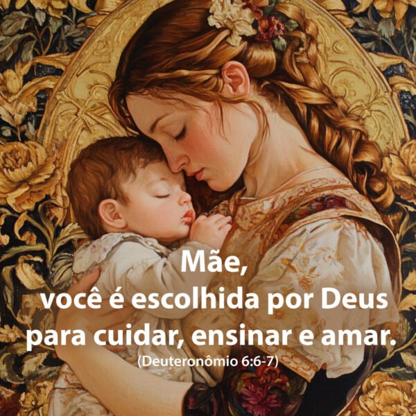 Mensagem Bíblica para Dia das Mães com Versículo Deuteronômio 6:6-7