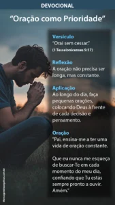 Devocional sobre oração - resumo de devocional para ser lido e estudado rapidamente - imagem de jovem orando