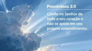 Imagem de Tela para Projeção culto de domingo com foto de nuvem e versículo Provérbios 3:5