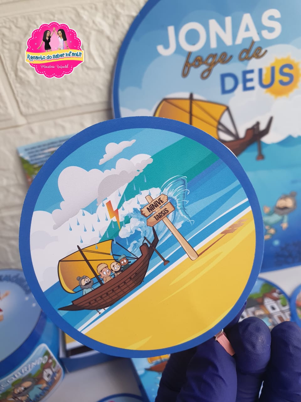 Luva de História de "Jonas Foge de Deus" para Ministério Infantil - Imagem 5
