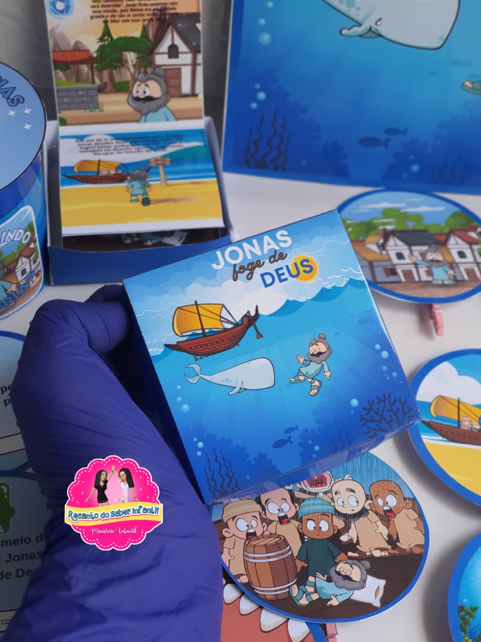 Luva de História de "Jonas Foge de Deus" para Ministério Infantil - Imagem 7