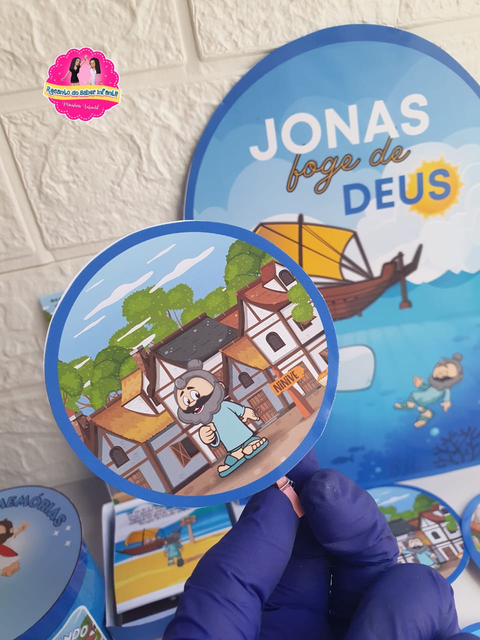 Luva de História de "Jonas Foge de Deus" para Ministério Infantil - Imagem 8