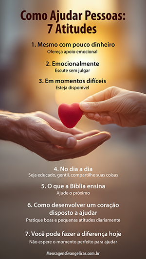 7 atitudes que qualquer um pode fazer [segundo a Bíblia] - foto de duas mãos com uma delas entregando um coração para outra